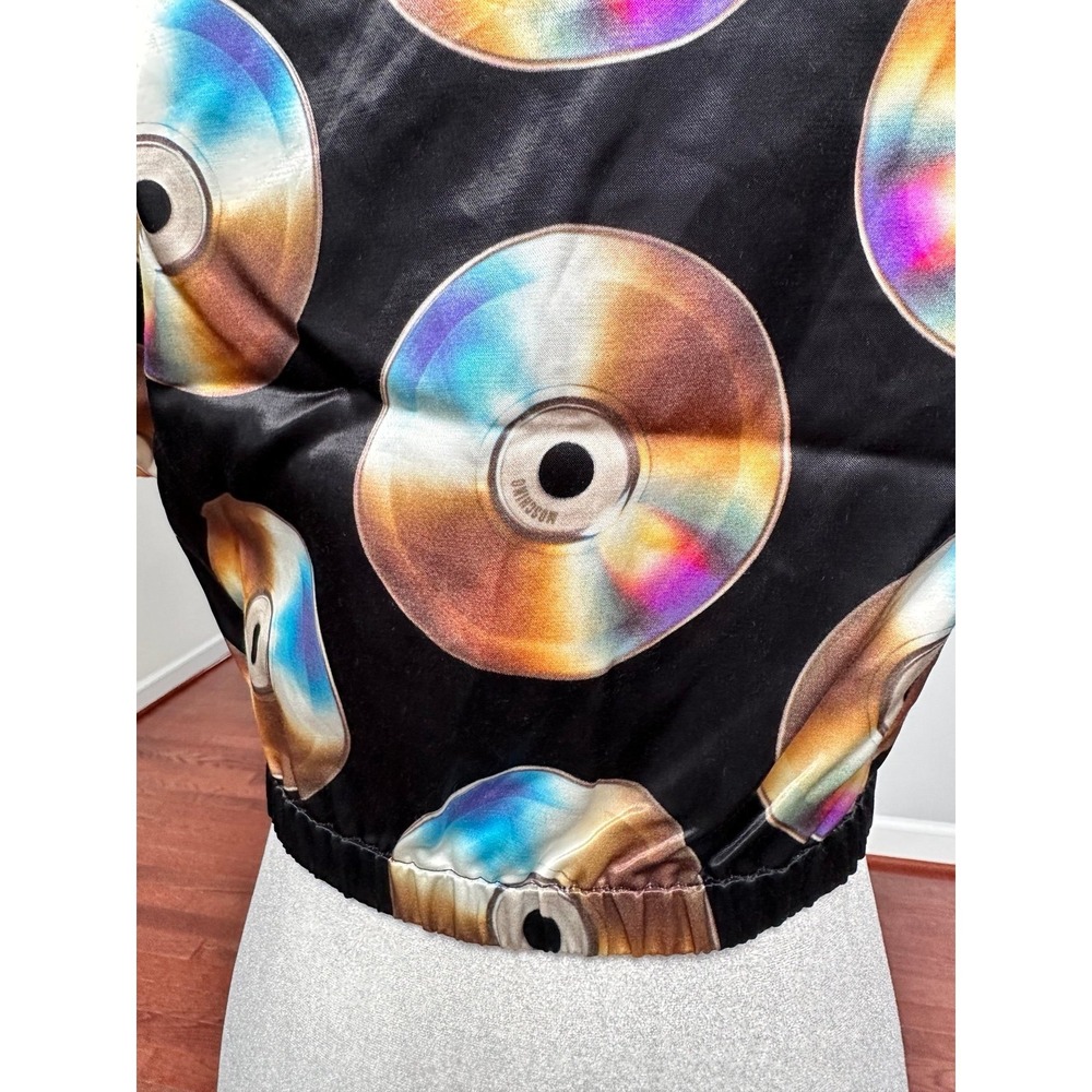 H&M x Moschino Black CD Disc Luxury Cotton Blend Crop Top - Picture 3 of 6
